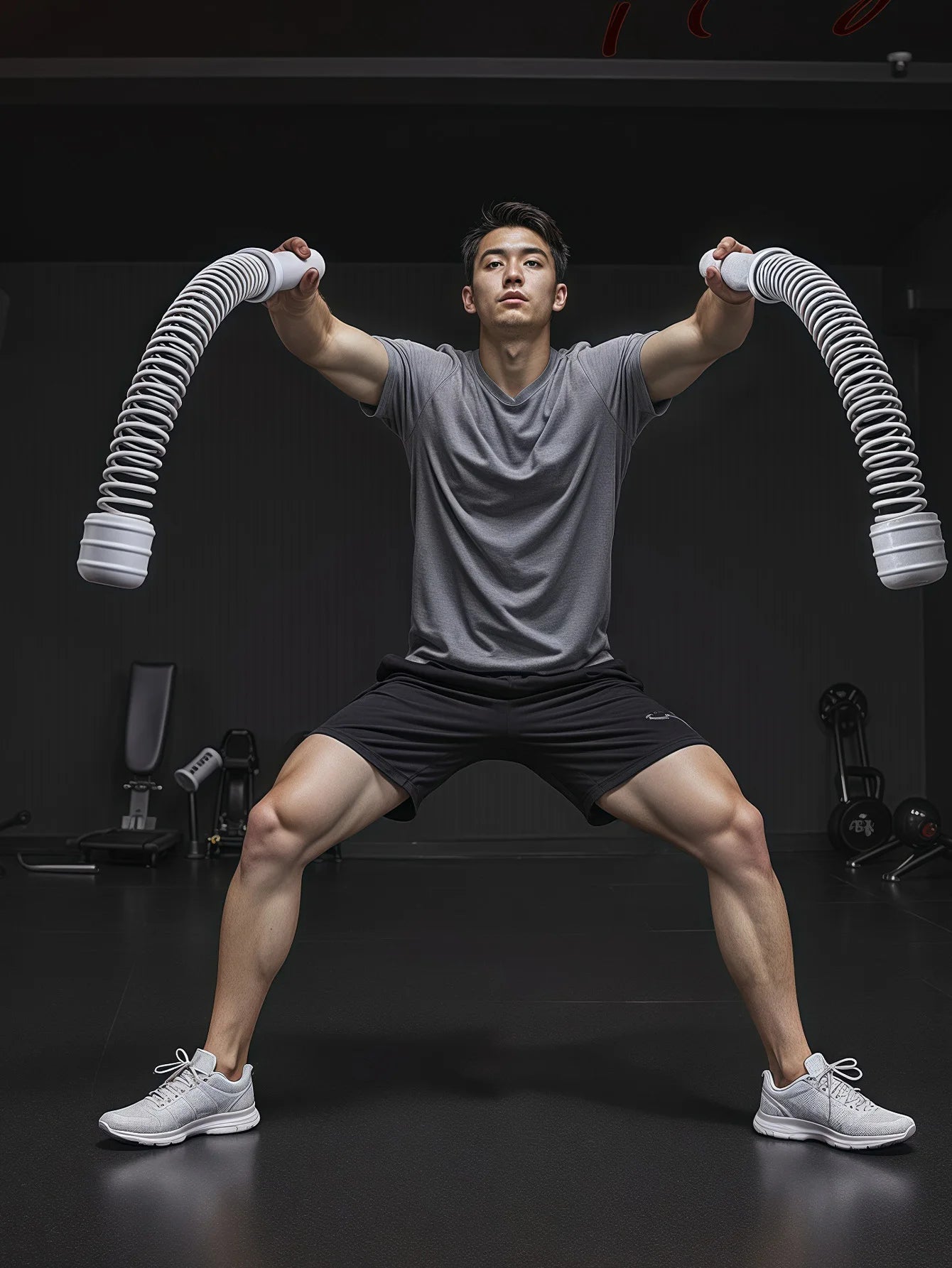 Flexible spring arm strength expander with anti-slip handles for forearm workout - product image