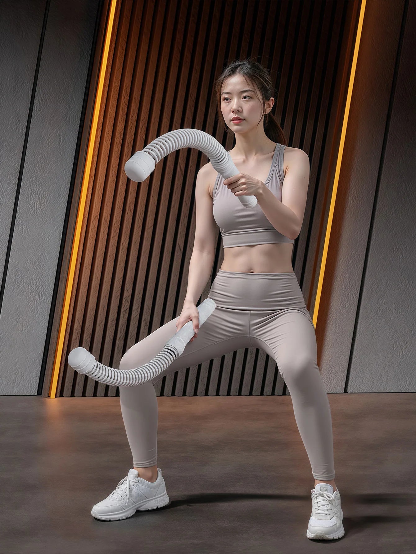 Flexible spring arm strength expander with anti-slip handles for forearm workout - product image