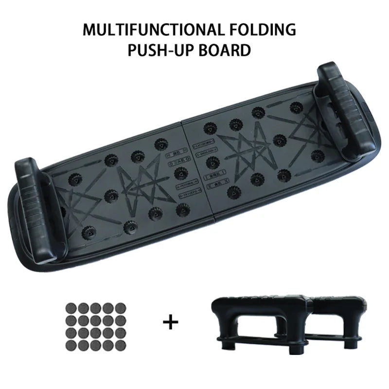 Foldable push-up board with padded non-slip handles for upper body exercise - product image