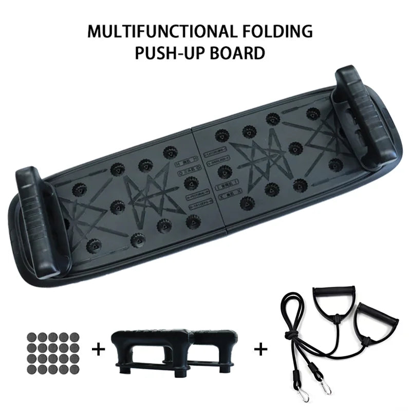 Foldable push-up board with padded non-slip handles for upper body exercise - product image