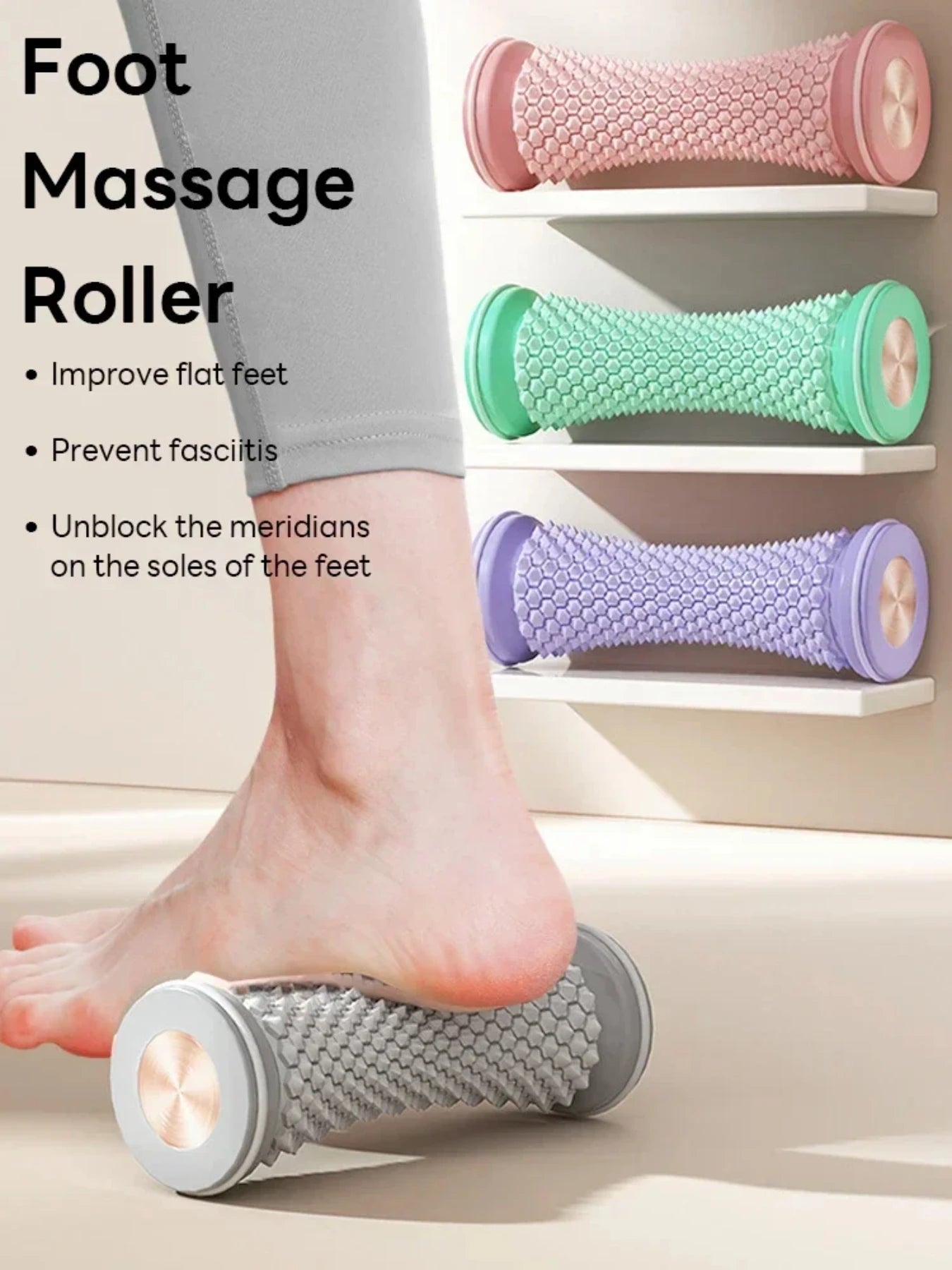 Foot massage roller with pvc and tpr material for muscle relaxation - product image