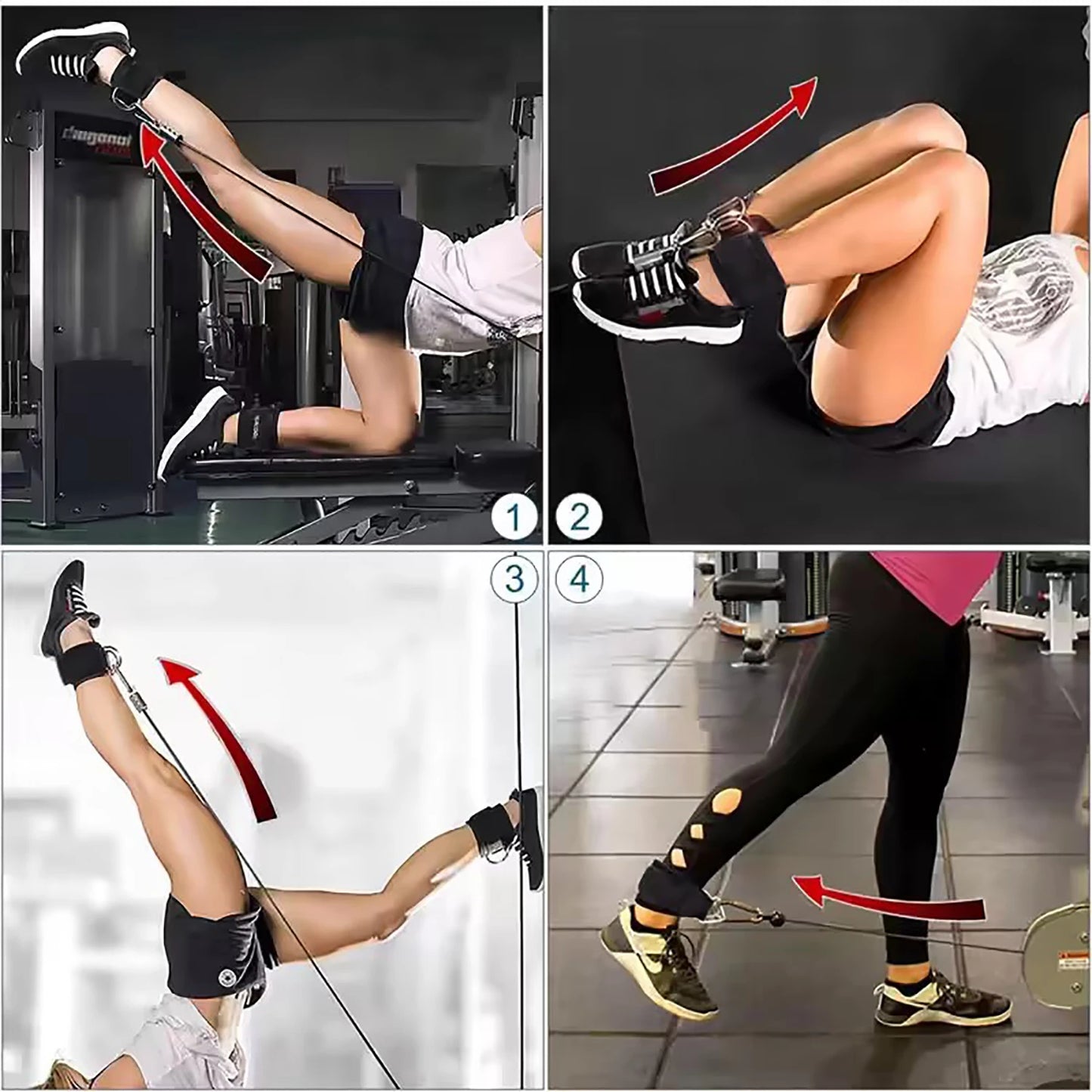 Gantry frame ankle buckle with double-strap for hip and ankle strength training - product image