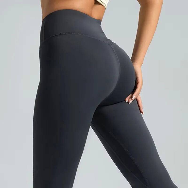 High waist fitness leggings with elastic waistband for running and yoga - product image
