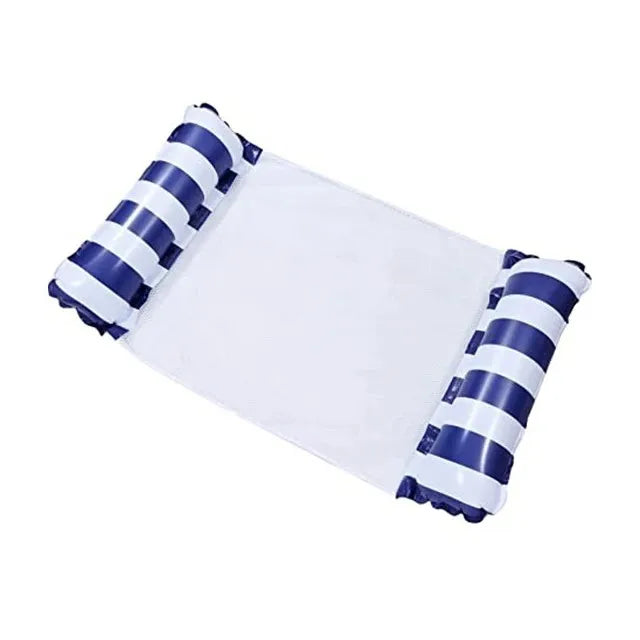 Inflatable water floating hammock with air pump for pools and beaches - product image