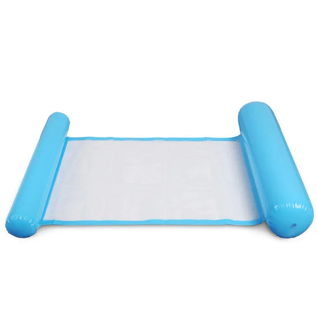 Inflatable water floating hammock with air pump for pools and beaches - product image
