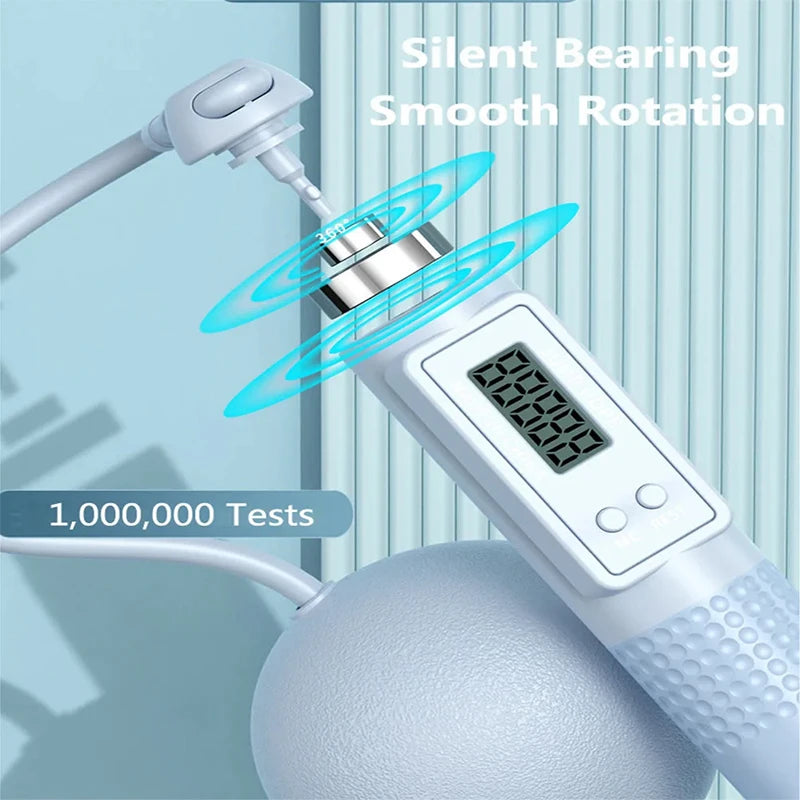 Intelligent cordless skipping rope with adjustable length and lcd counter - product image