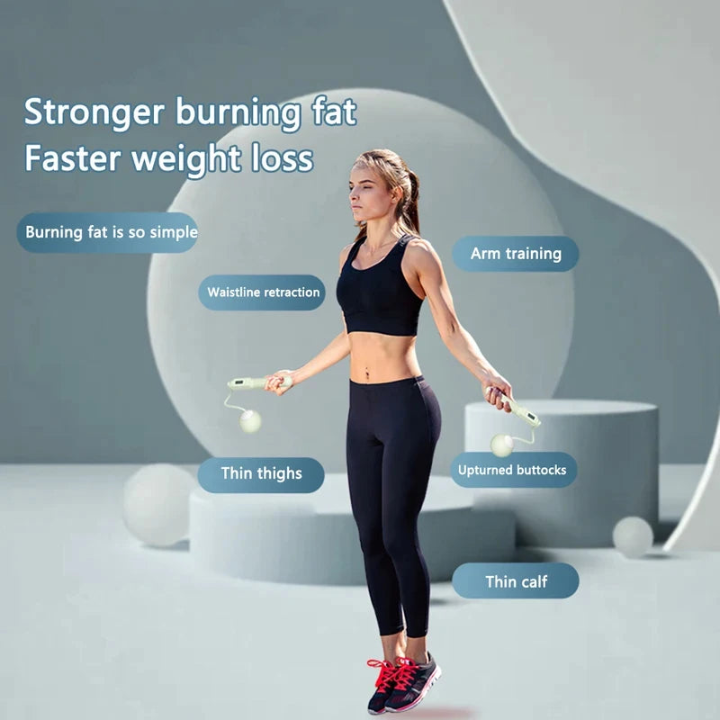 Intelligent cordless skipping rope with adjustable length and lcd counter - product image