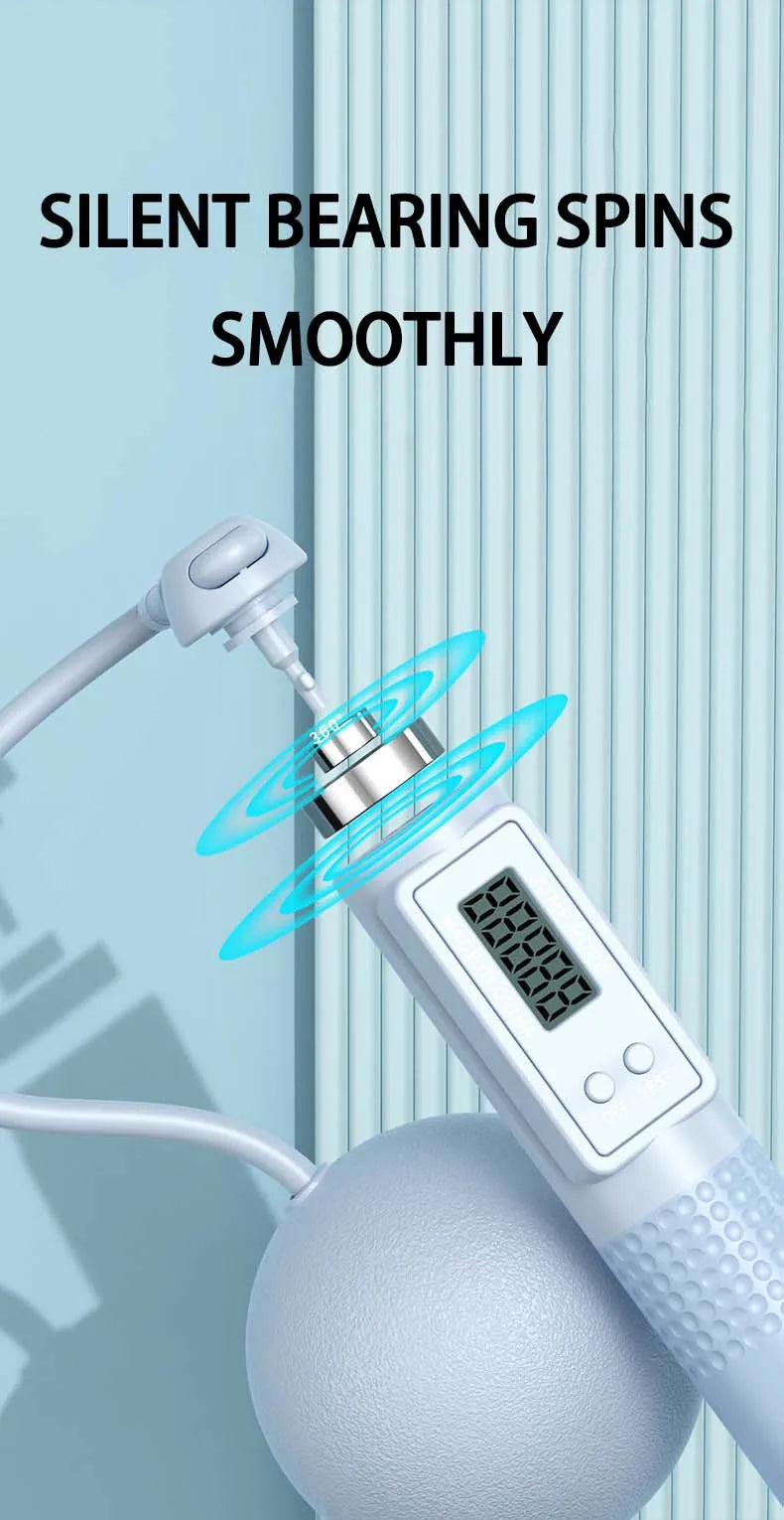 Intelligent cordless skipping rope with adjustable length and lcd counter - product image