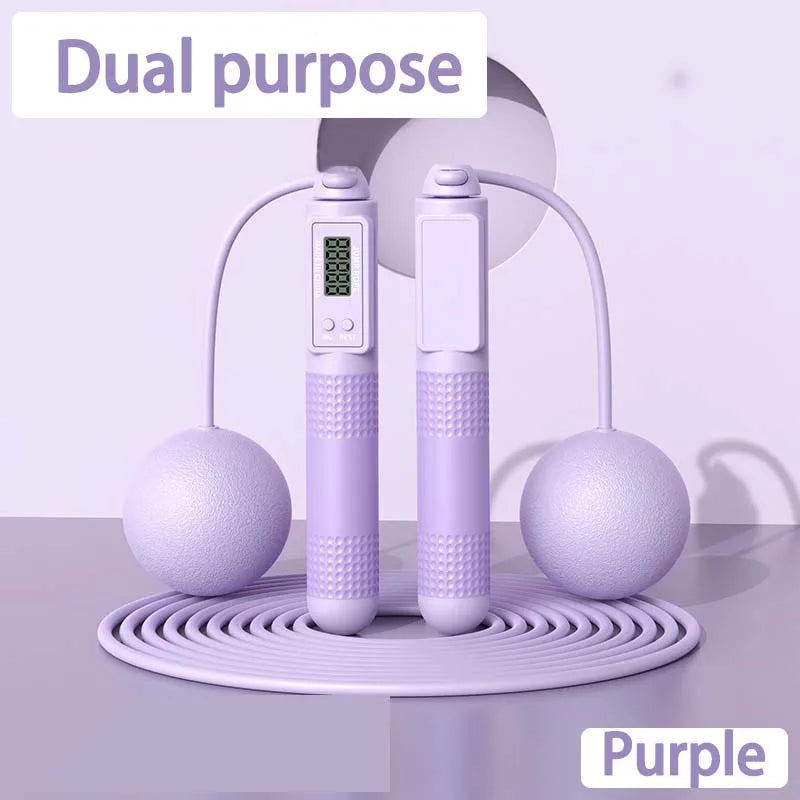 Intelligent cordless skipping rope with adjustable length and lcd counter - product image