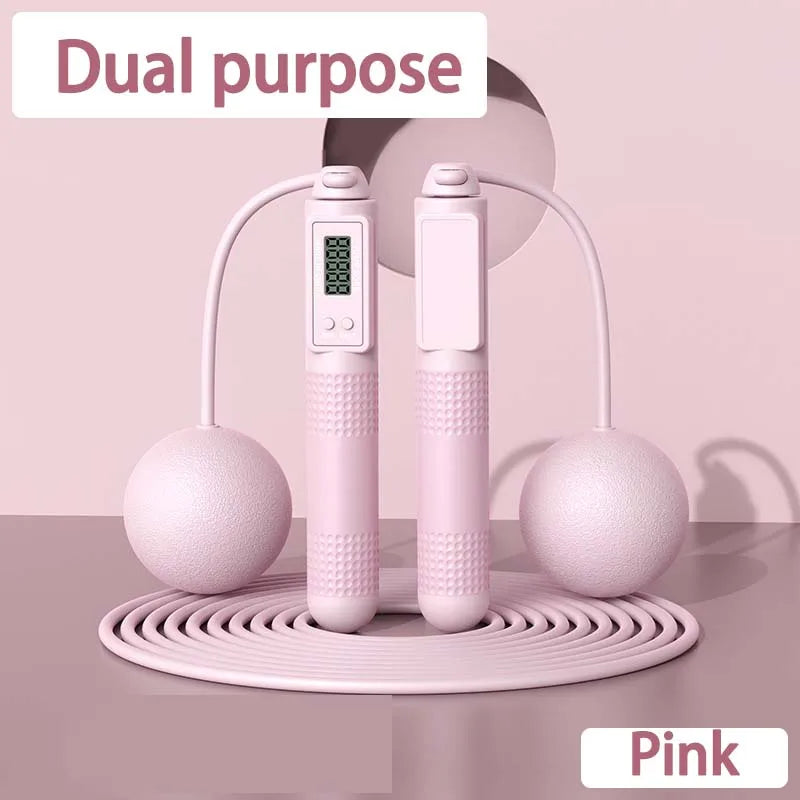 Intelligent cordless skipping rope with adjustable length and lcd counter - product image