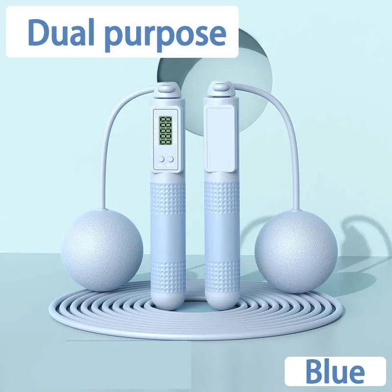 Intelligent cordless skipping rope with adjustable length and lcd counter - product image