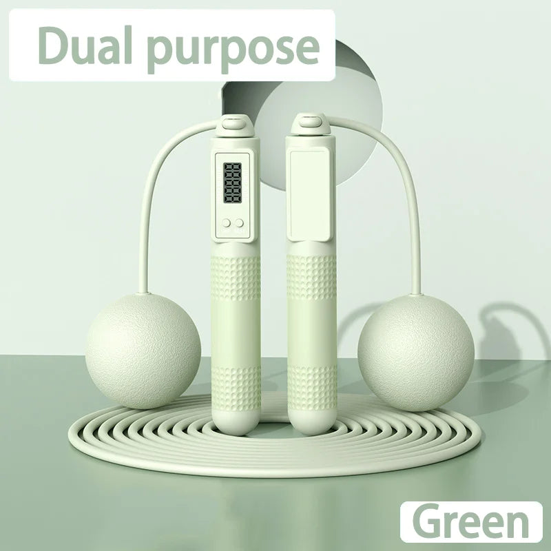 Intelligent cordless skipping rope with adjustable length and lcd counter - product image