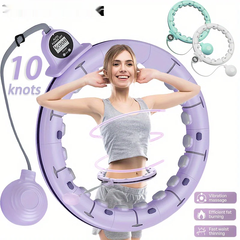 Intelligent weighted fitness hoop with detachable counter for waist training - product image