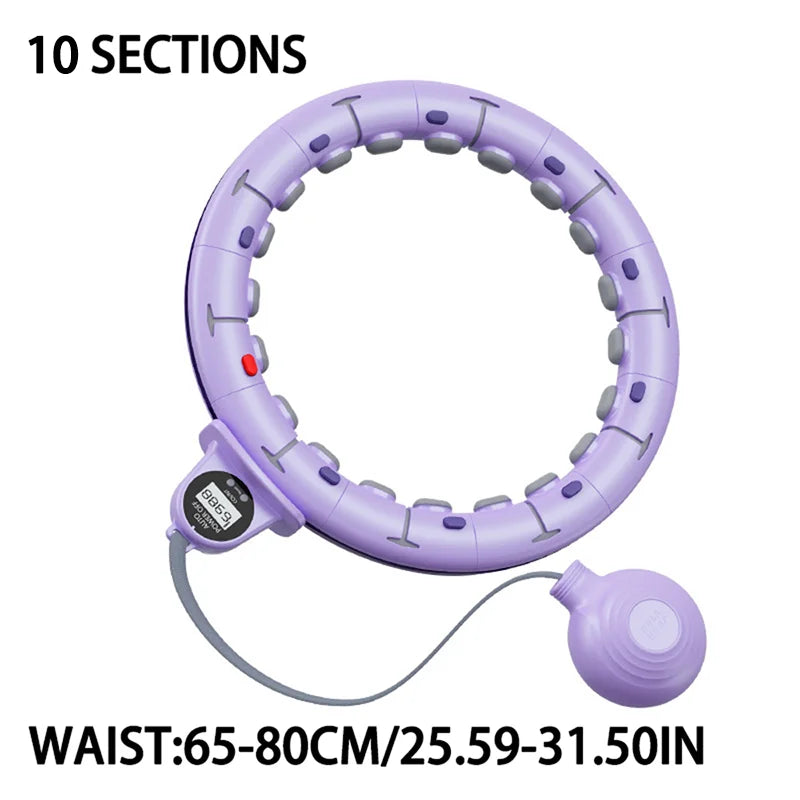 Intelligent weighted fitness hoop with detachable counter for waist training - product image