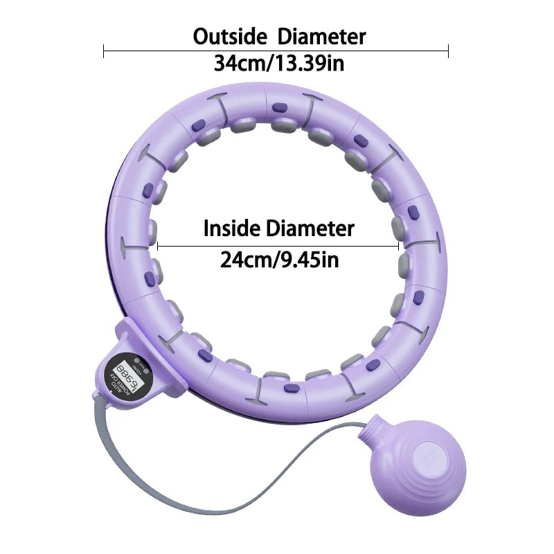 Intelligent weighted fitness hoop with detachable counter for waist training - product image