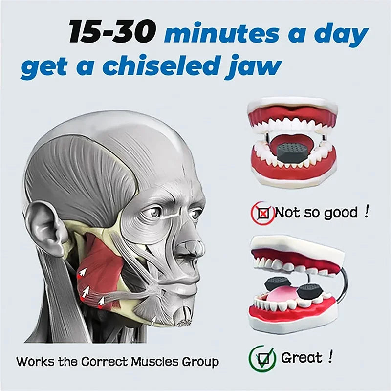 Jaw exerciser trainer with 50/60lbs resistance for facial muscle strengthening - product image