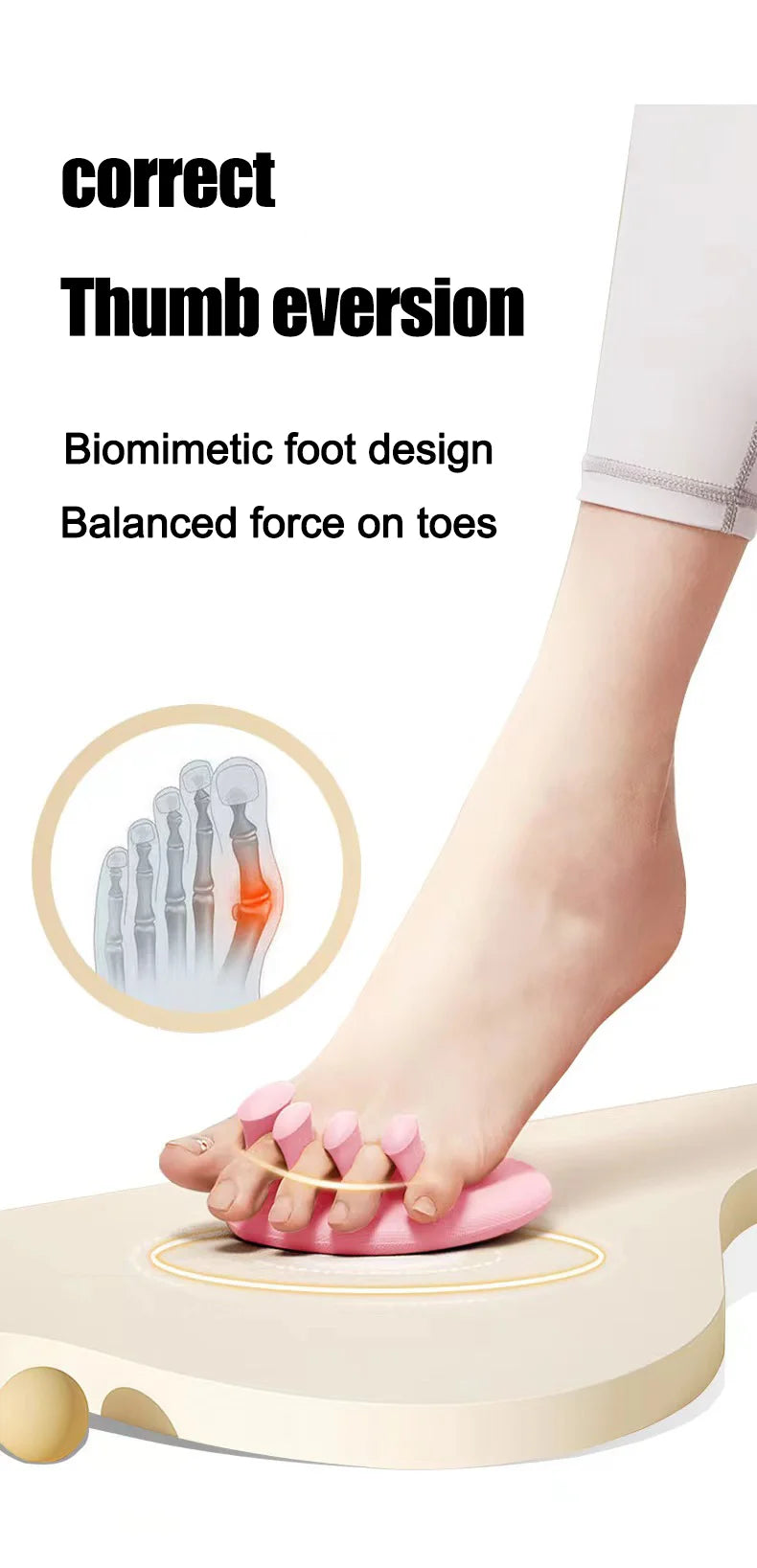 Leg toes and arch trainer with thumb valgus corrector and anti-slip design - product image
