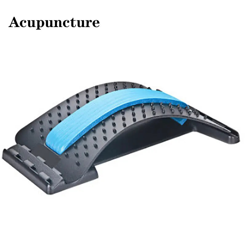 Magnetic adjustable back massage stretcher with lumbar support and acupressure points - product image