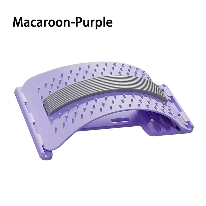 Magnetic adjustable back massage stretcher with lumbar support and acupressure points - product image