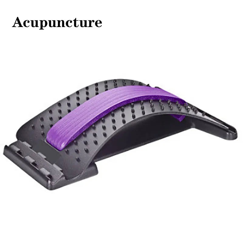 Magnetic adjustable back massage stretcher with lumbar support and acupressure points - product image
