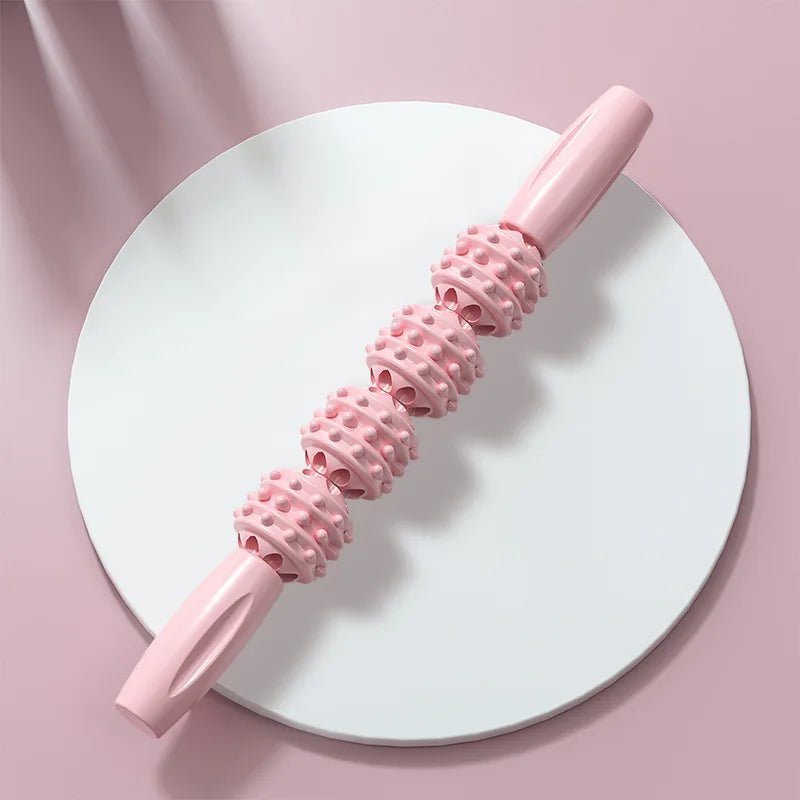 Massage stick roller with four wheels for deep muscle relaxation - product image