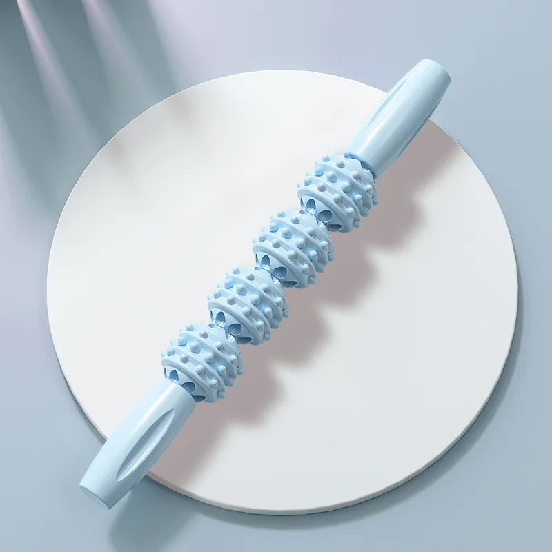 Massage stick roller with four wheels for deep muscle relaxation - product image