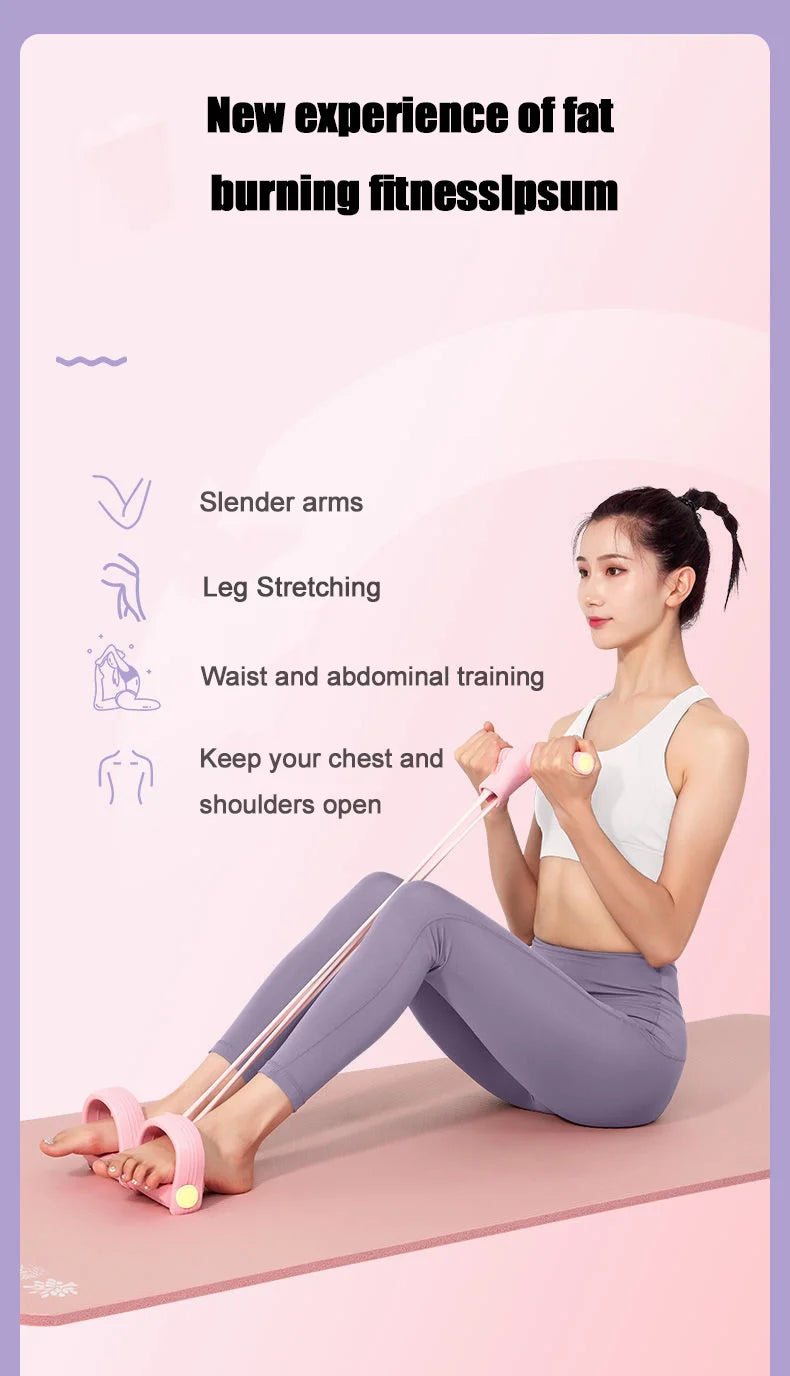 Multi-functional home yoga fitness set with resistance bands and leg trainer - product image
