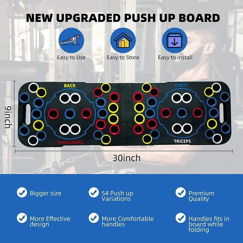 Multi-position push up board with non-slip handles for strength training - product image