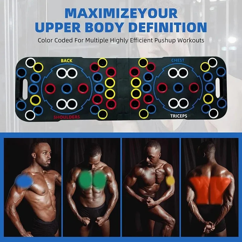 Multi-position push up board with non-slip handles for strength training - product image