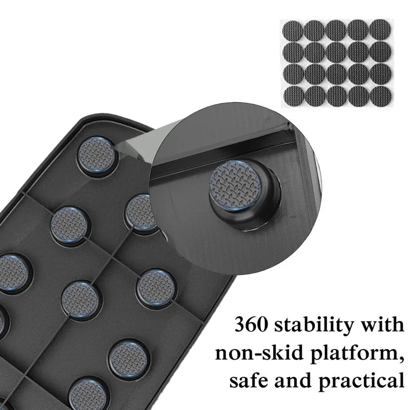 Multifunctional foldable push-up board with non-slip padded handles and rope - product image