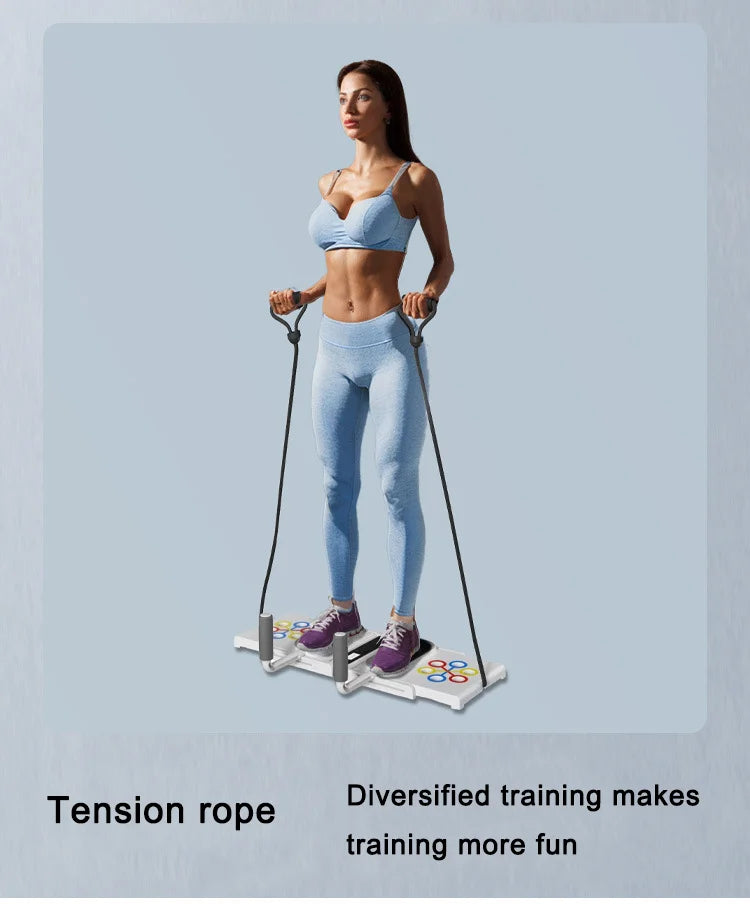 Multifunctional foldable push-up bracket with adjustable handles and anti-slip grip - product image