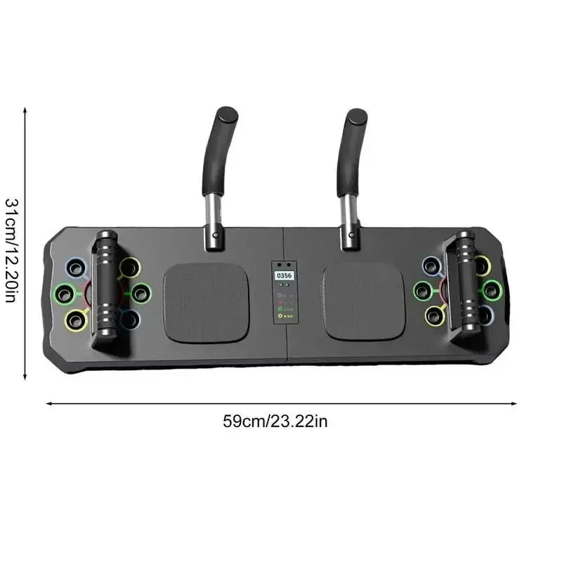 Multifunctional folding push-up and sit-up trainer with adjustable handles - product image