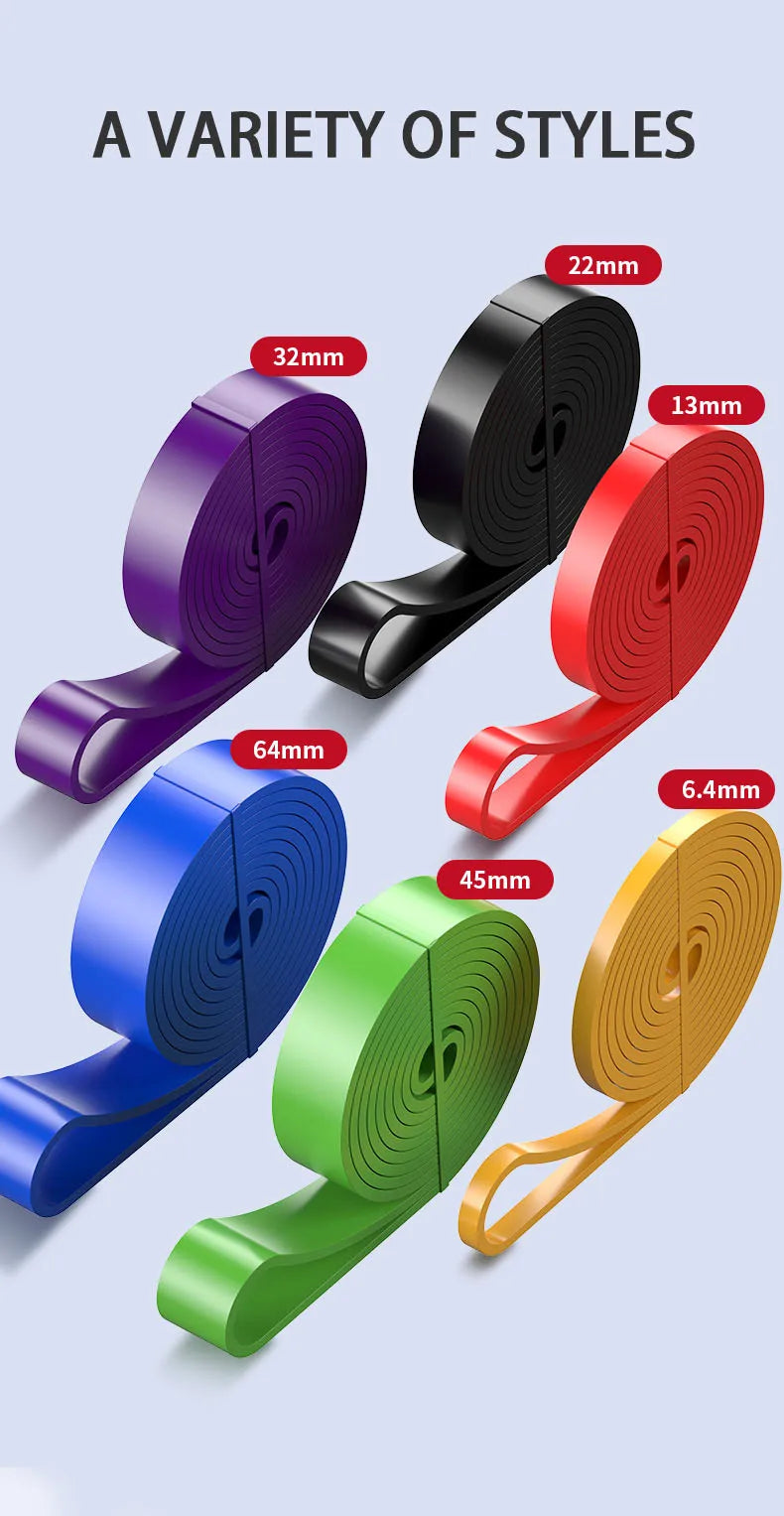 Natural latex resistance band set for strength training and physical therapy - product image