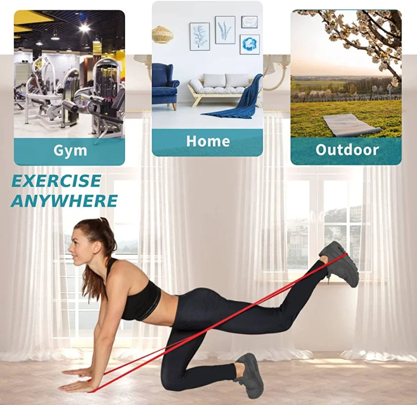 Natural latex resistance band set for strength training and physical therapy - product image
