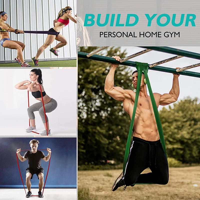 Natural latex resistance band set for strength training and physical therapy - product image