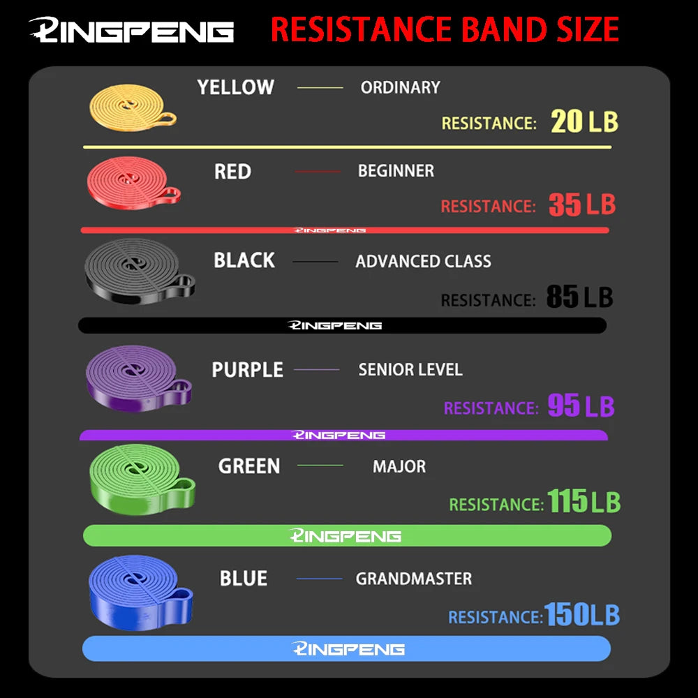 Natural latex resistance bands for full body strength training and stretching - product image