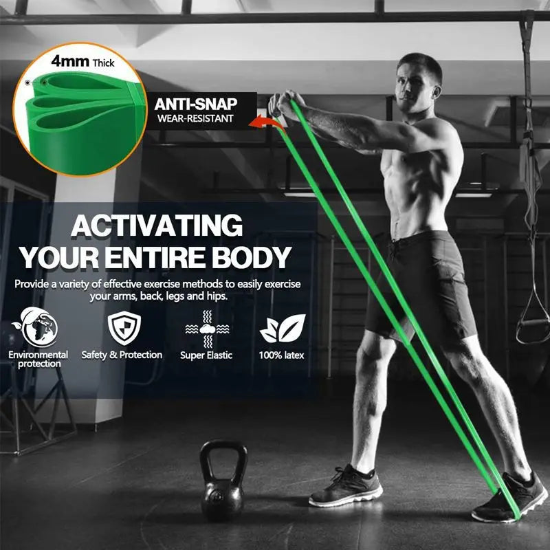 Natural latex resistance bands for full body strength training and stretching - product image