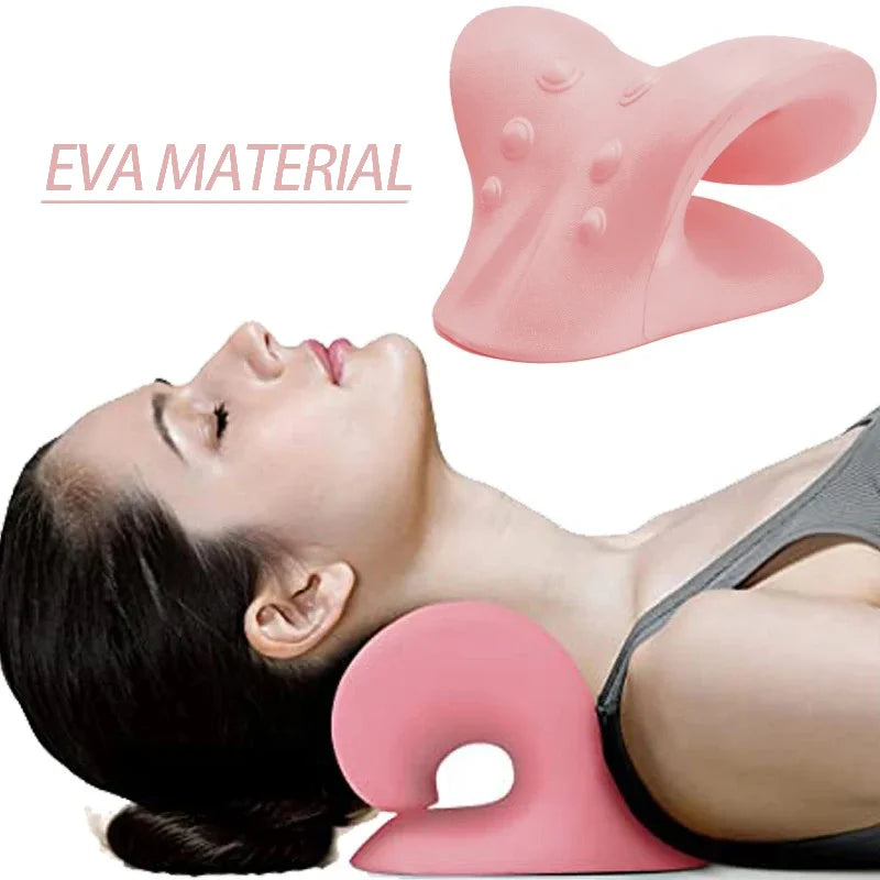 Neck massage pillow with cervical traction and spine correction foam design - product image