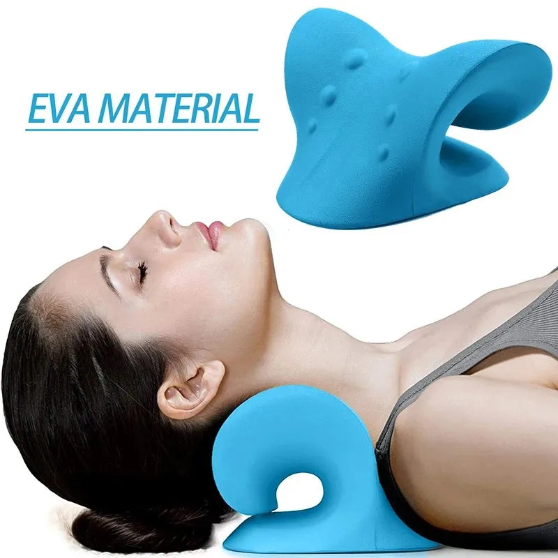 Neck massage pillow with cervical traction and spine correction foam design - product image