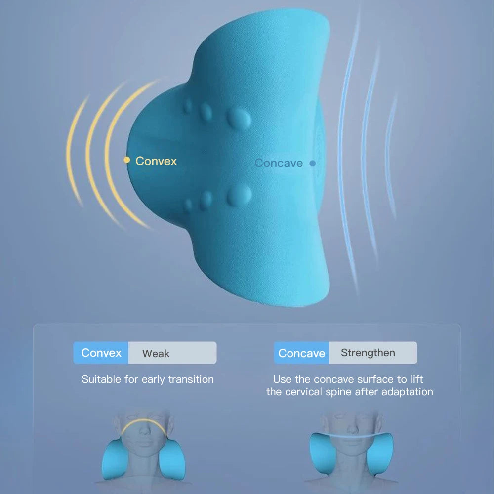 Neck massage pillow with cervical traction and spine correction foam design - product image