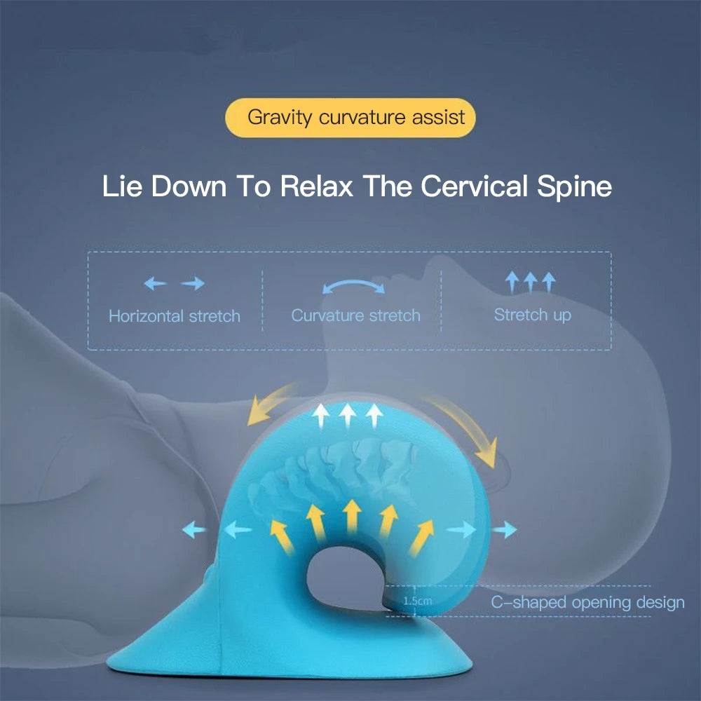 Neck massage pillow with cervical traction and spine correction foam design - product image