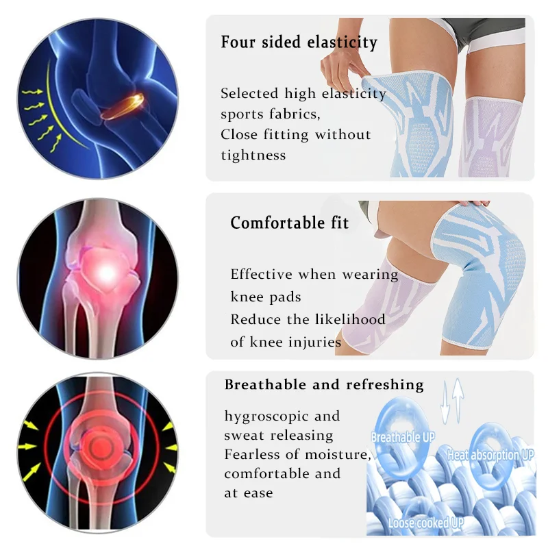 Nylon knee brace support with high elasticity for sports and joint protection - product image