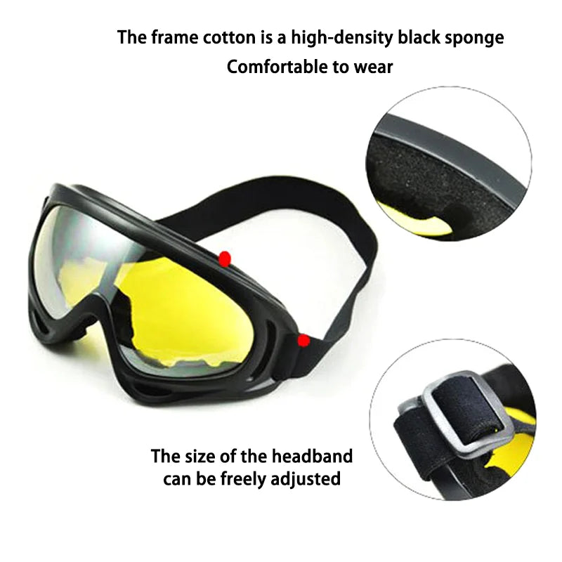 Outdoor windproof dustproof sports goggles with adjustable elastic strap uv protection - product image
