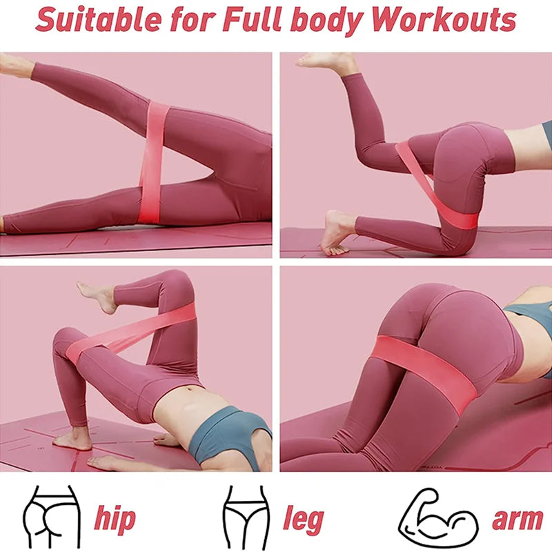 Portable natural latex resistance bands set with multiple strength levels - product image
