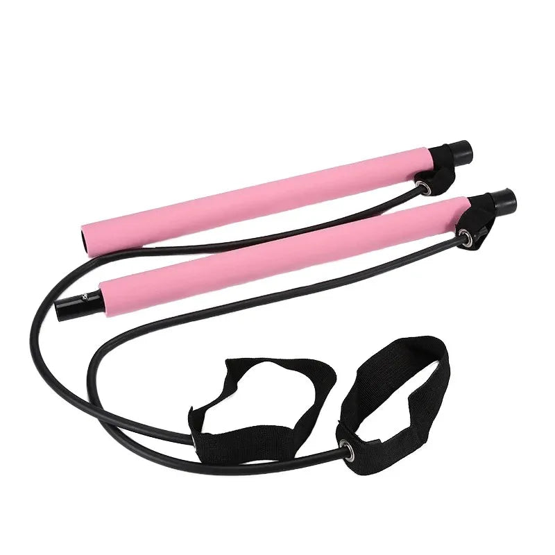 Portable pilates resistance bar kit with adjustable bands for full body workouts - product image