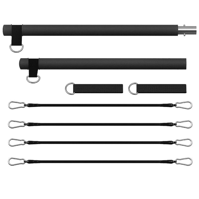 Portable pilates resistance bar kit with adjustable bands for full body workouts - product image