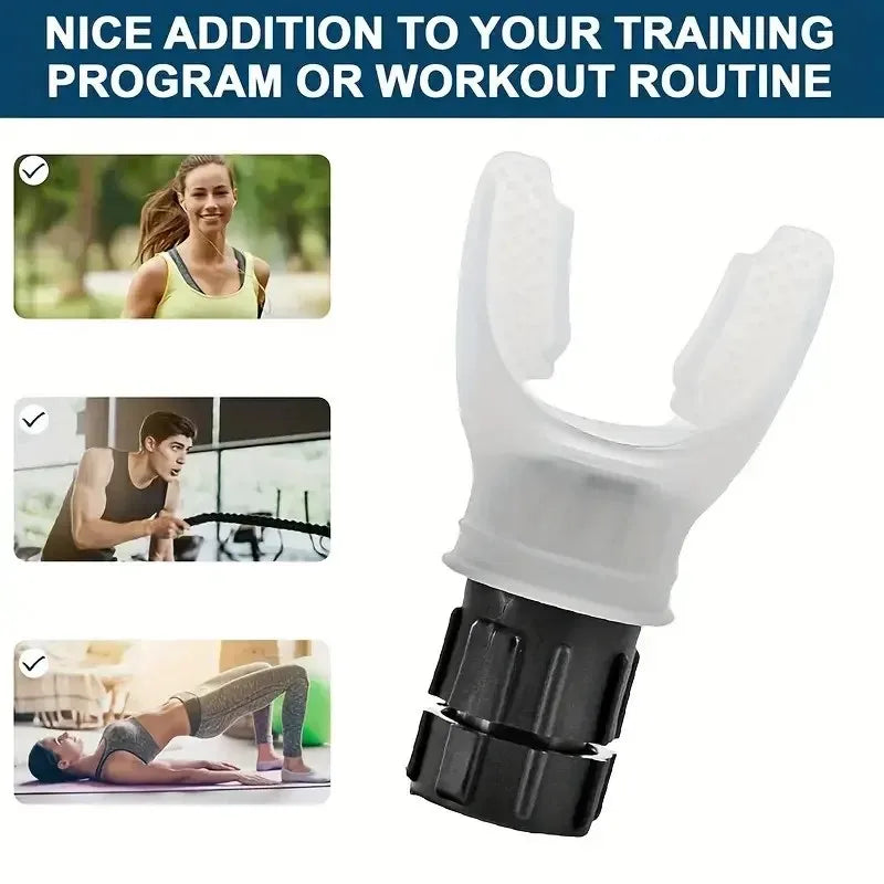 Portable silicone lung capacity trainer with adjustable resistance dial - product image