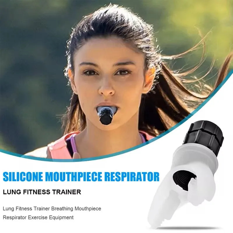 Portable silicone lung capacity trainer with adjustable resistance dial - product image