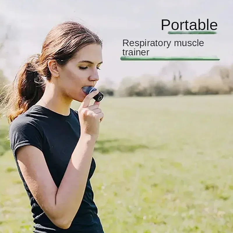 Portable silicone lung capacity trainer with adjustable resistance dial - product image