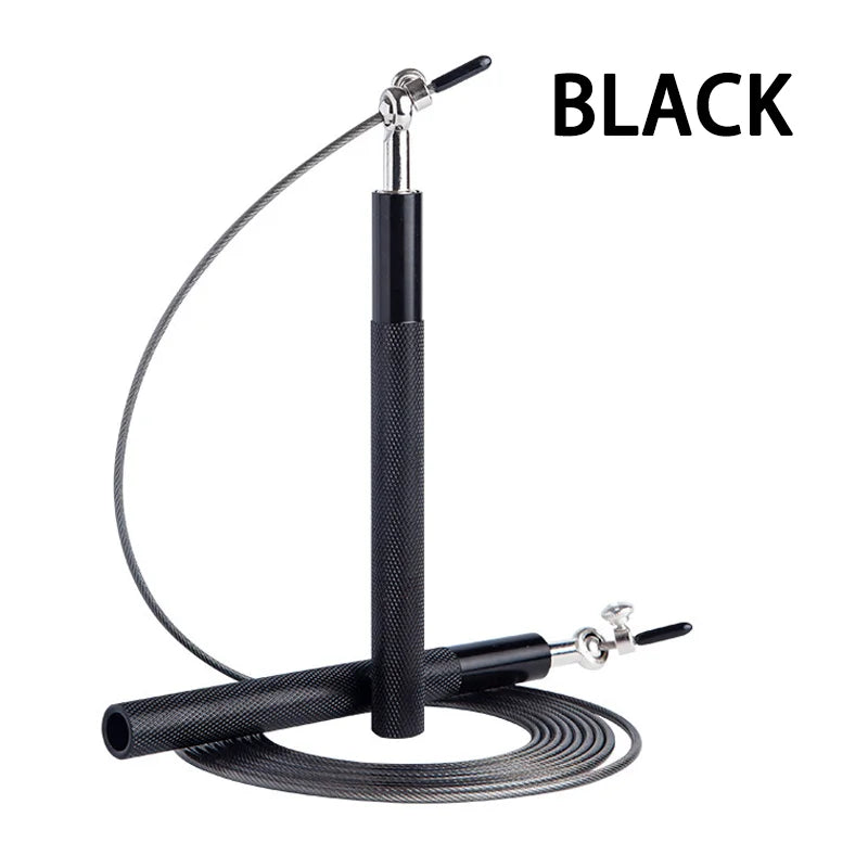 Professional adjustable jump rope with aluminum handles and steel wire cable - product image